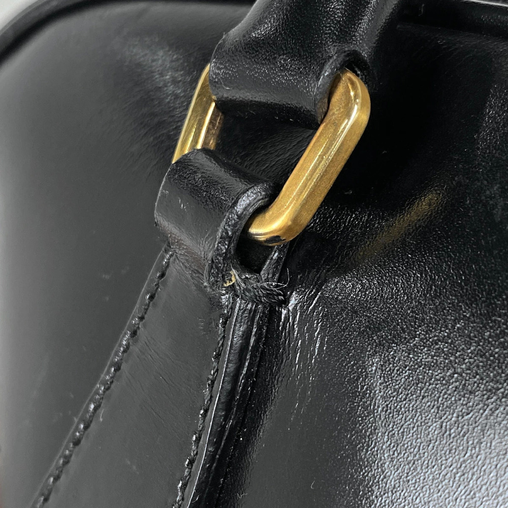 Prada Logo Plate Handbag Shoulder Bag Leather Nero Black - Picture 5 of 7